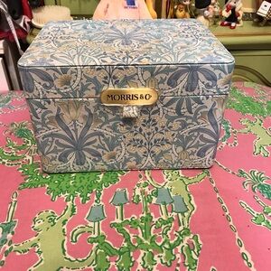Morris & Co Blue Floral Storage Jewelry Box in woodland weeds